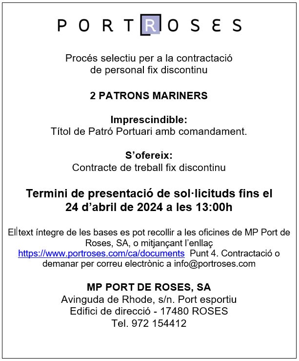 Ouverture de bases de recrutement pour 2 maîtres marins.