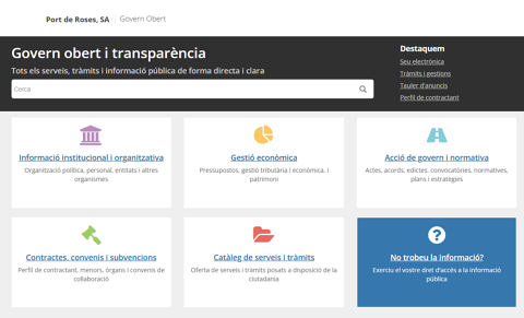 Nuevo acceso al Portal de Transparencia y Espacio Personal para los usuarios del Puerto de Roses